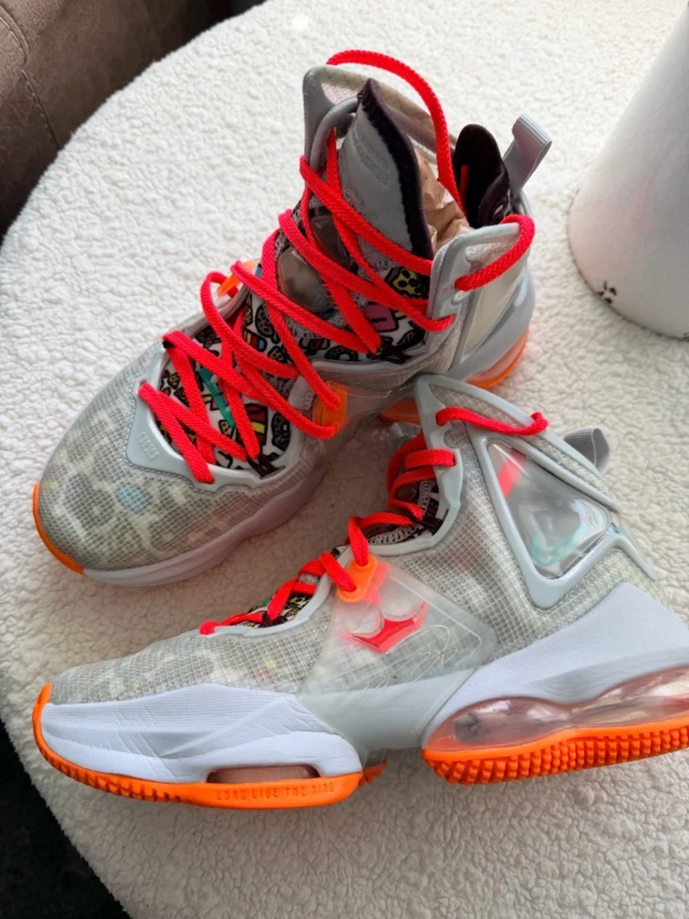 Nike LeBron XIX, Grey/ Green/ Orange, DC9339 001 Size 5Y